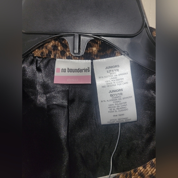 No Boundaries Vintage Y2K Curduroy Cheetah Print Blazer NWT 2005 Size L - Picture 3 of 7